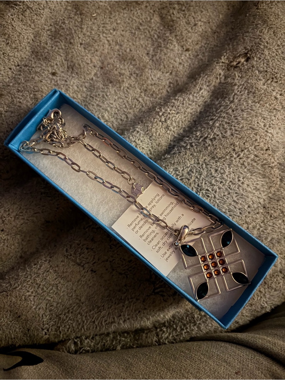 Touchstone Crystal Blue Jewelry Gift Box